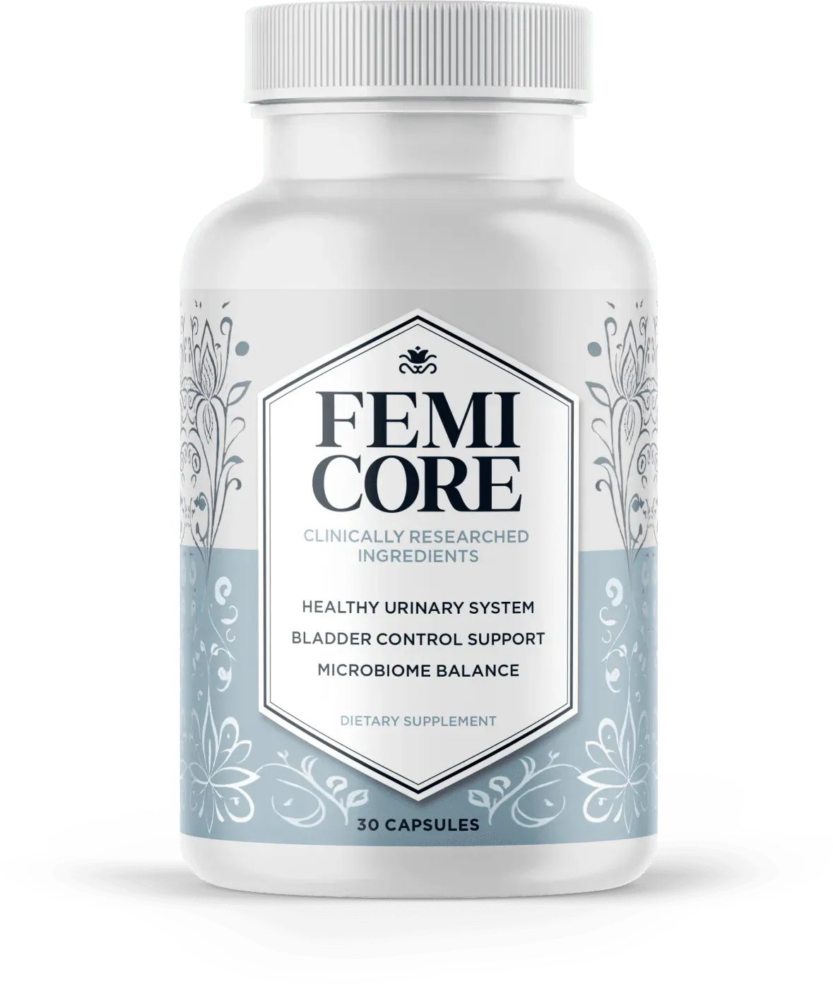 FemiCore bottles — official product packaging