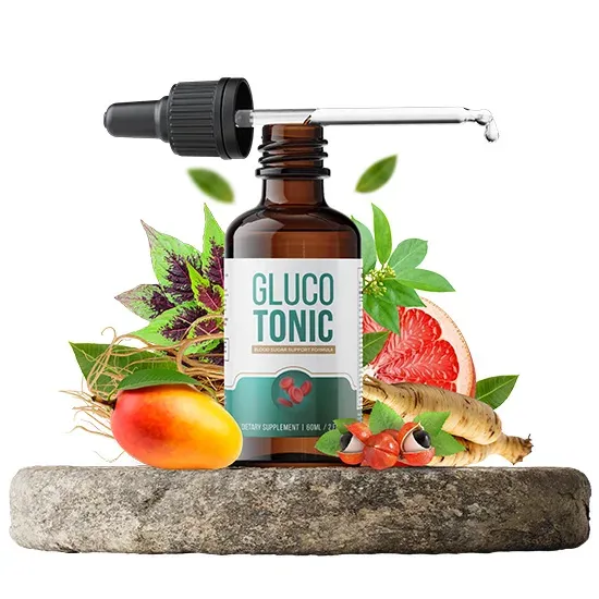 GlucoTonic bottles — official product packaging