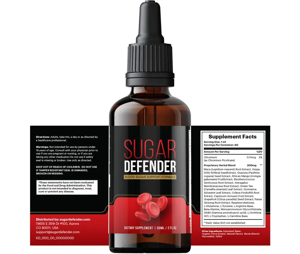 Sugar Defender bottles — official product packaging
